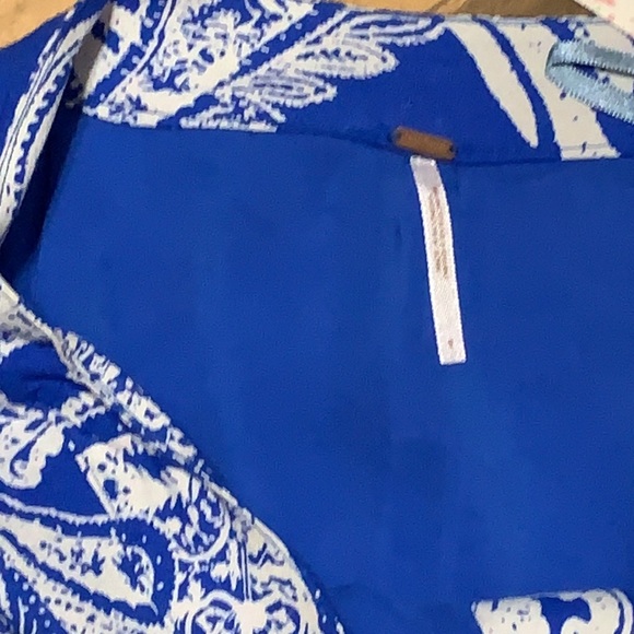 Free People Smooth Sailing Blue Paisley Maxi Skirt Sz 6 - Picture 8 of 11